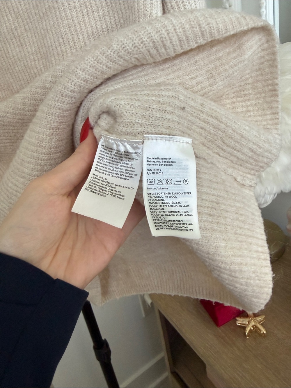 H&M Off-Shoulder Knit Sweater in beige - Oatmeal - Picture 12 of 15